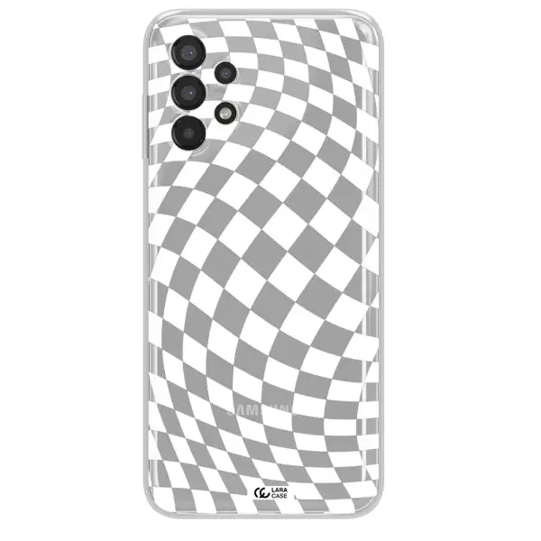 Wavy Checkered Samsung A13 Clear TPU Case