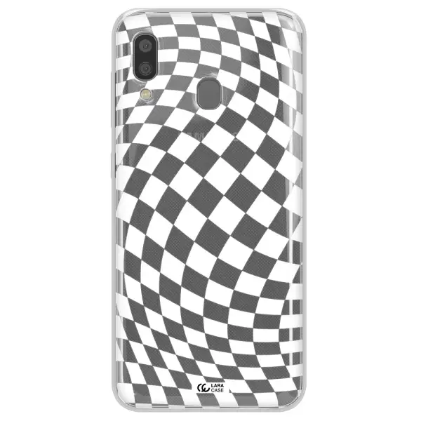 Wavy Checkered Samsung A20 Clear TPU Case