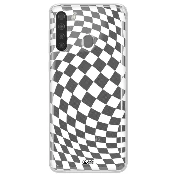 Wavy Checkered Samsung A21 Clear TPU Case