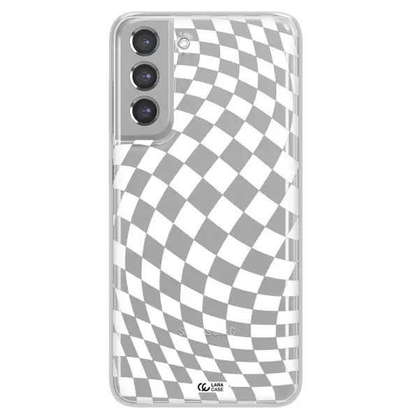 Wavy Checkered Samsung A21 Fe Clear TPU Case