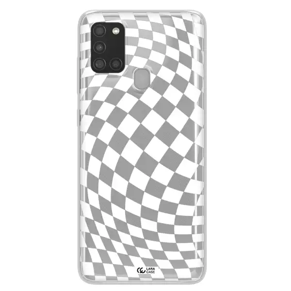 Wavy Checkered Samsung A21S Clear TPU Case