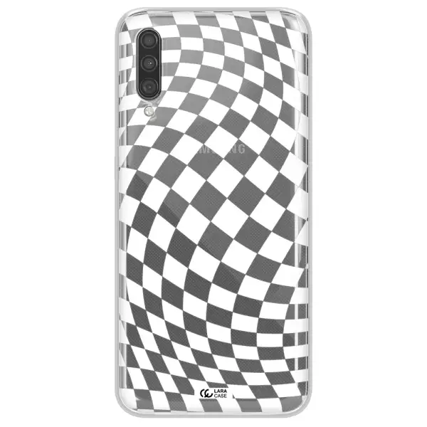 Wavy Checkered Samsung A30S Clear TPU Case
