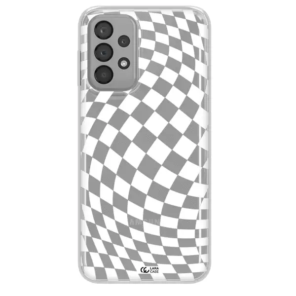 Wavy Checkered Samsung A33 Clear TPU Case