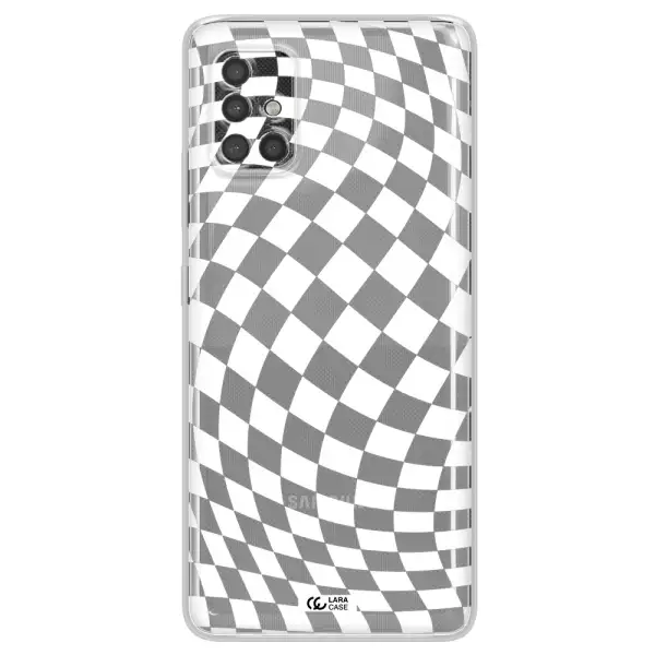 Wavy Checkered Samsung A40S Clear Tpu Case