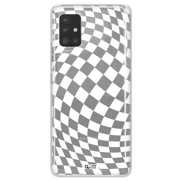 Wavy Checkered Samsung A51 Clear TPU Case