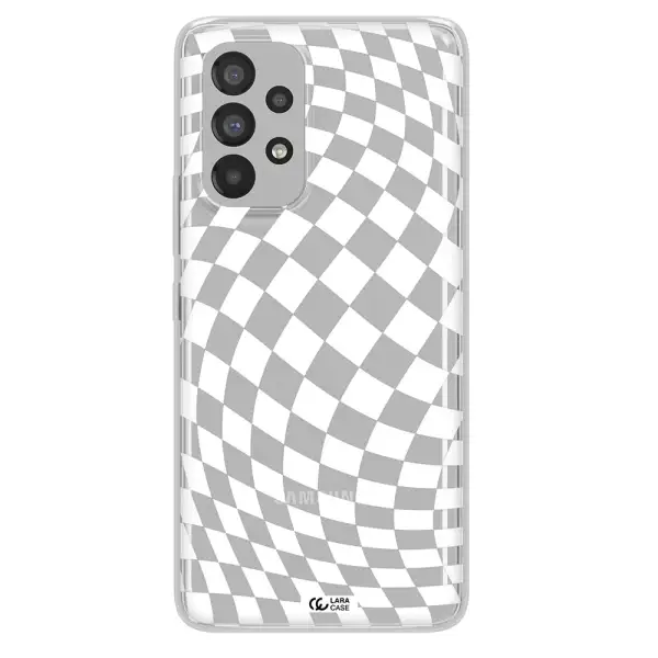 Wavy Checkered Samsung A53 Clear TPU Case