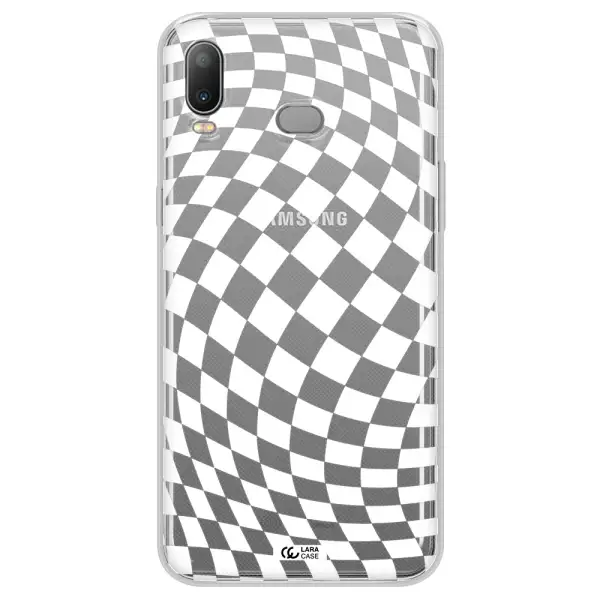 Wavy Checkered Samsung A6S Clear TPU Case