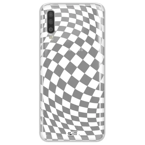 Wavy Checkered Samsung A70 Clear TPU Case