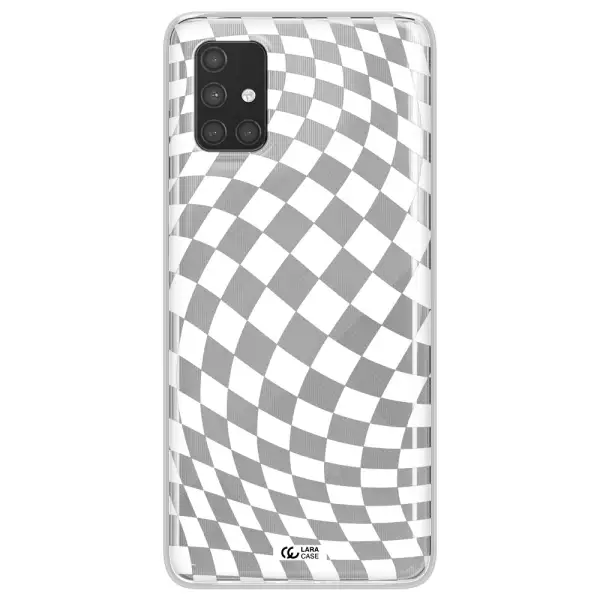 Wavy Checkered Samsung A71 Clear TPU Case