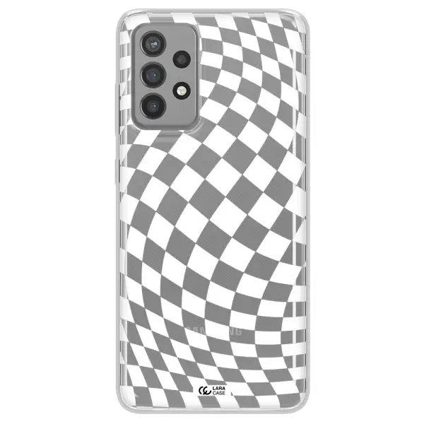 Wavy Checkered Samsung A72 Clear TPU Case