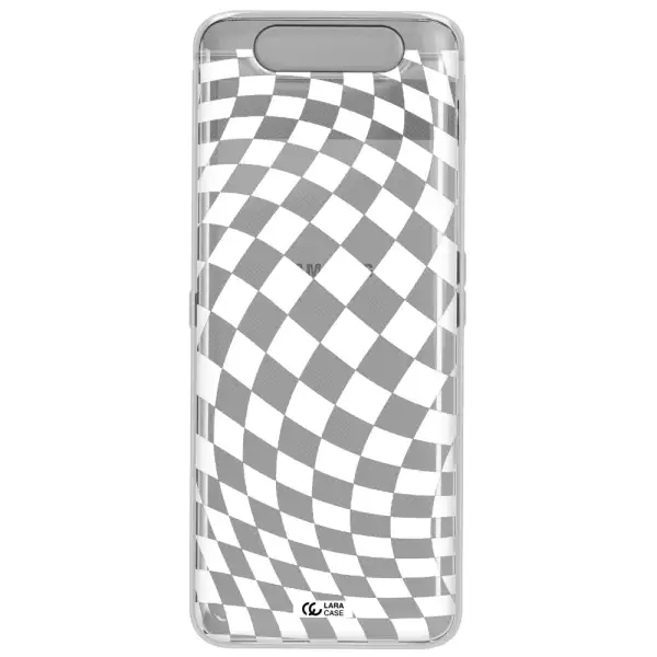 Wavy Checkered Samsung A80 Clear TPU Case