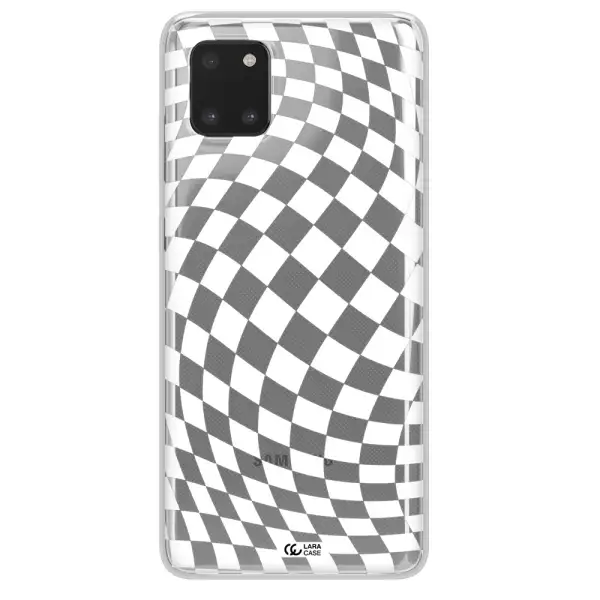 Wavy Checkered Samsung A81 Clear TPU Case