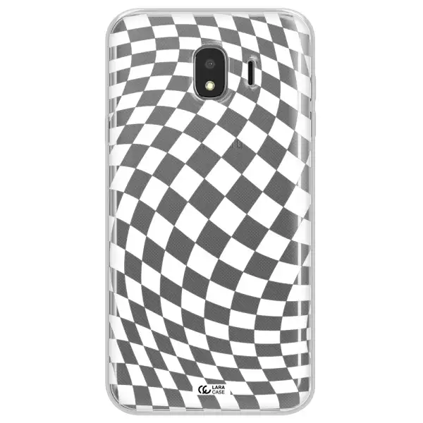 Wavy Checkered Samsung J4 Clear TPU Case