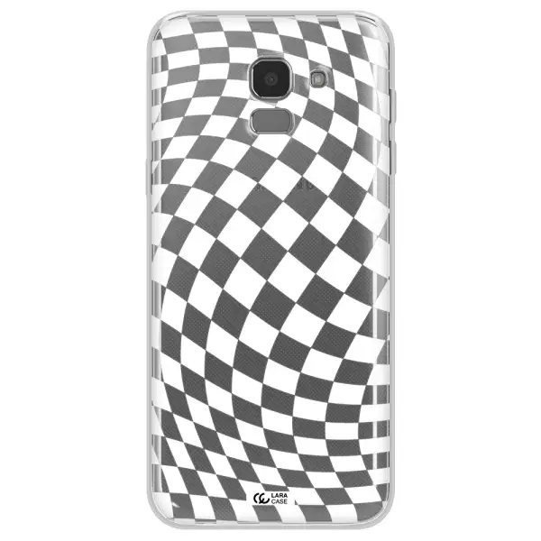 Wavy Checkered Samsung J6 Clear TPU Case
