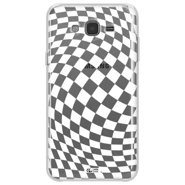 Wavy Checkered Samsung J7 Core Clear TPU Case