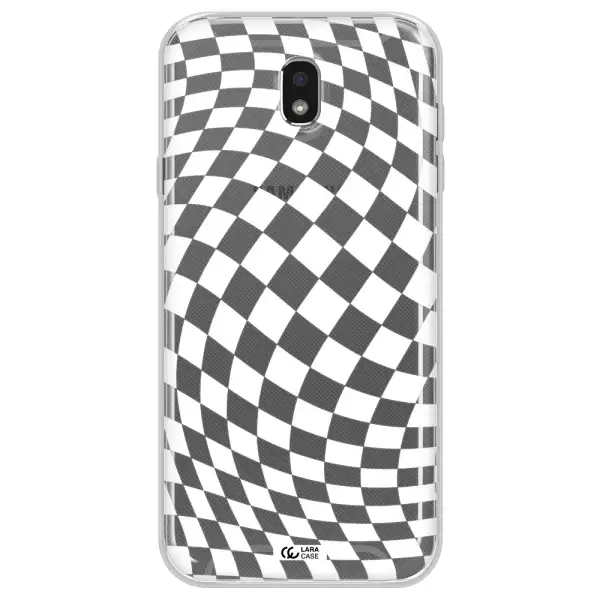 Wavy Checkered Samsung J7 Pro Clear TPU Case