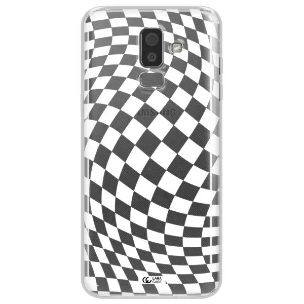 Wavy Checkered Samsung J8 Clear TPU Case