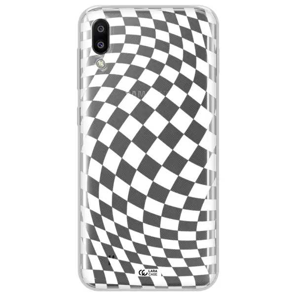 Wavy Checkered Samsung M10 Clear TPU Case