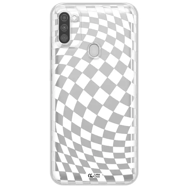 Wavy Checkered Samsung M11 Clear TPU Case
