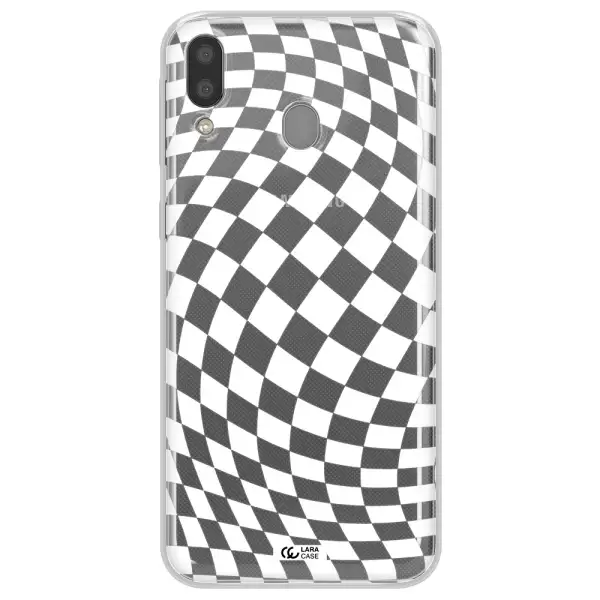 Wavy Checkered Samsung M20 Clear TPU Case