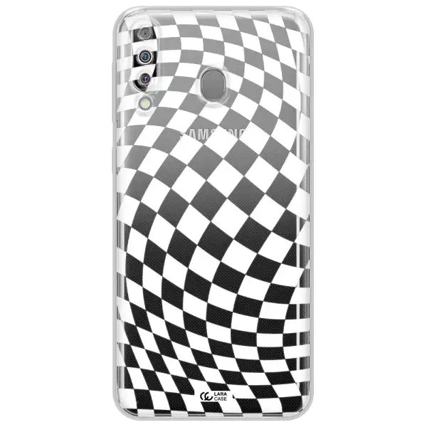 Wavy Checkered Samsung M30 Clear TPU Case