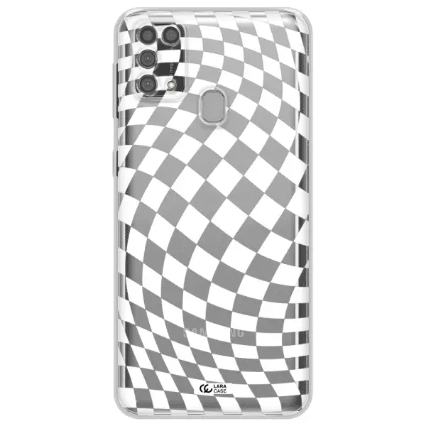 Wavy Checkered Samsung M31 Clear TPU Case