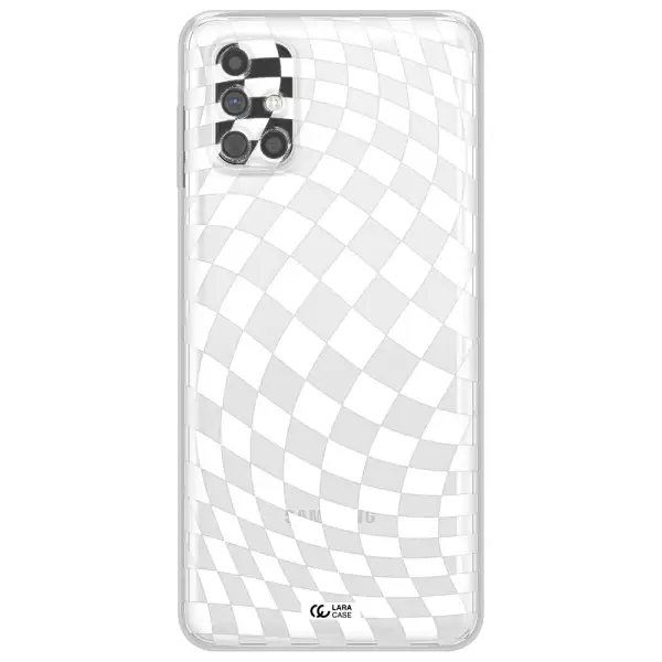 Wavy Checkered Samsung M31S Clear TPU Case