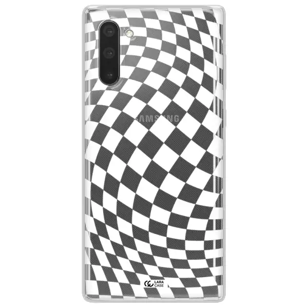 Wavy Checkered Samsung Note 10 Clear TPU Case