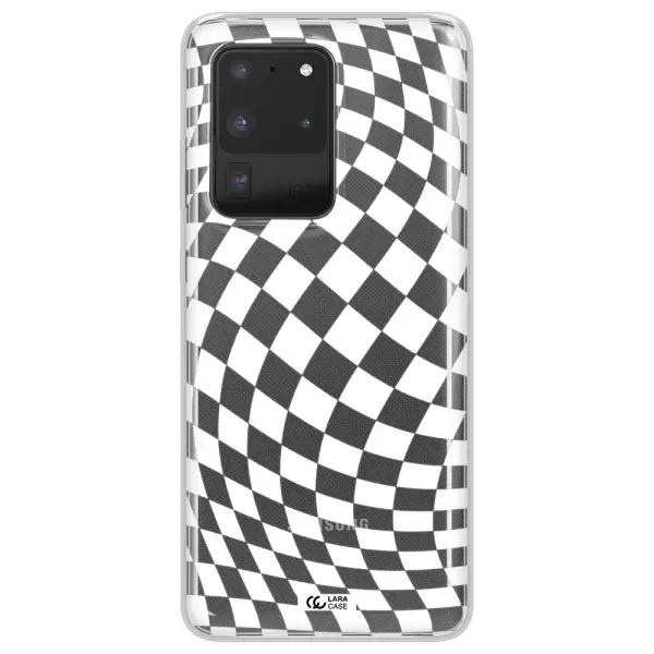 Wavy Checkered Samsung S20 Ultra Clear TPU Case