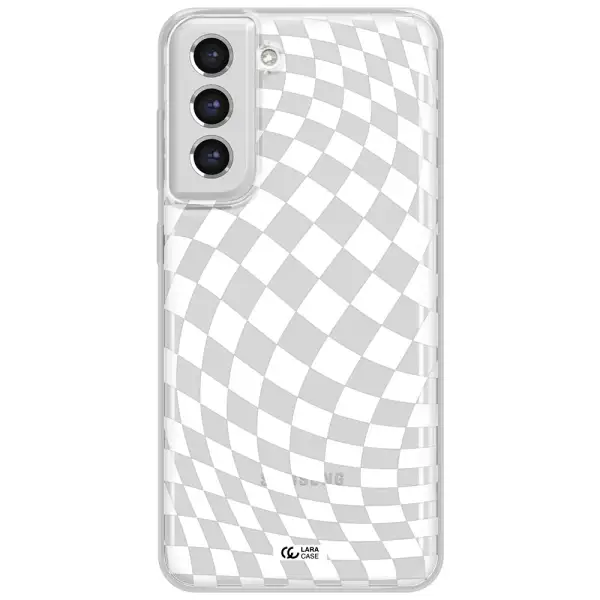 Wavy Checkered Samsung S21 Fe Clear Tpu Case