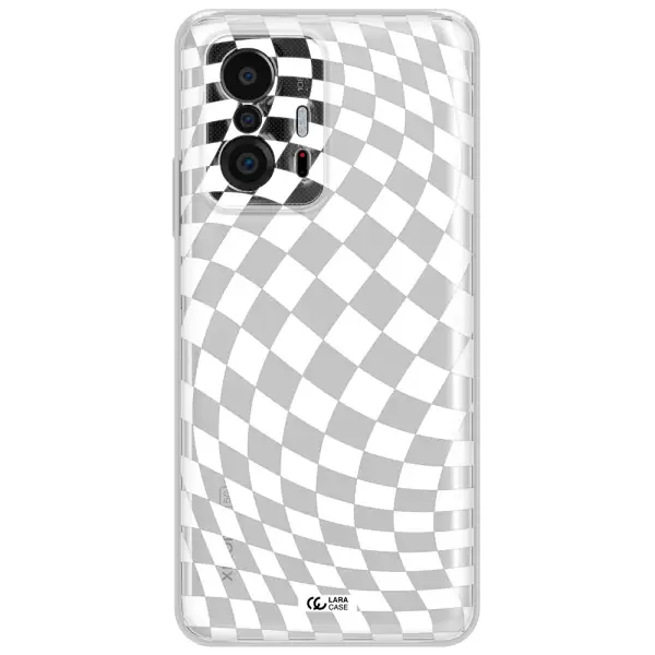 Wavy Checkered Xiaomi 11T Clear Tpu Case