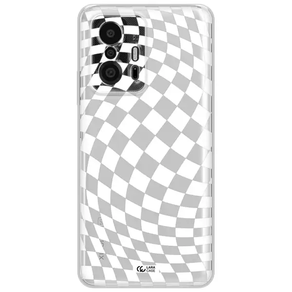 Wavy Checkered Xiaomi 11T Pro Clear Tpu Case