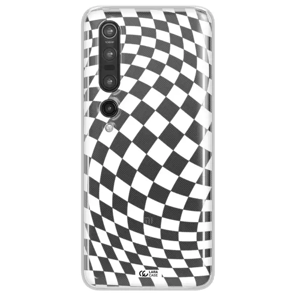 Wavy Checkered Xiaomi Mi 10 Pro Clear TPU Case