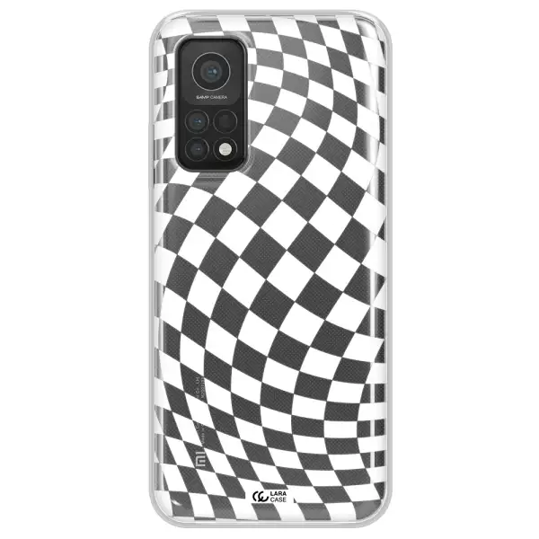 Wavy Checkered Xiaomi Mi 10T Clear TPU Case