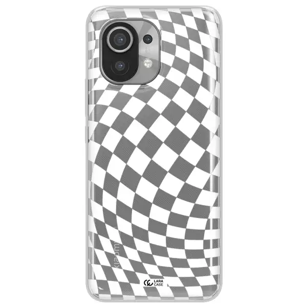 Wavy Checkered Xiaomi Mi 11 Clear TPU Case
