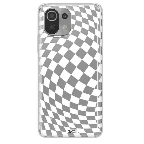 Wavy Checkered Xiaomi Mi 11 Lite Clear TPU Case