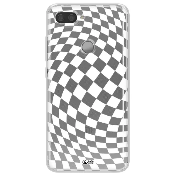 Wavy Checkered Xiaomi Mi 8 Lite Clear TPU Case