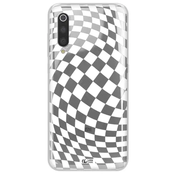 Wavy Checkered Xiaomi Mi 9 Clear TPU Case