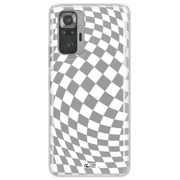 Wavy Checkered Xiaomi Note 10 Pro Clear TPU Case