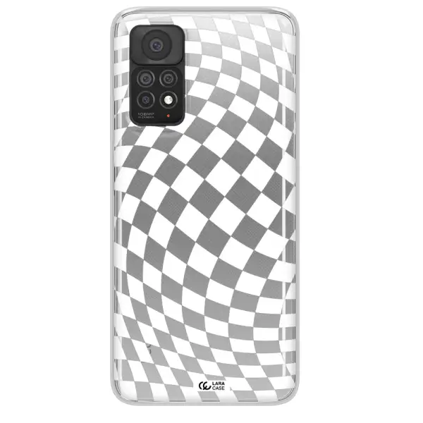 Wavy Checkered Xiaomi Note 11 Pro Clear TPU Case