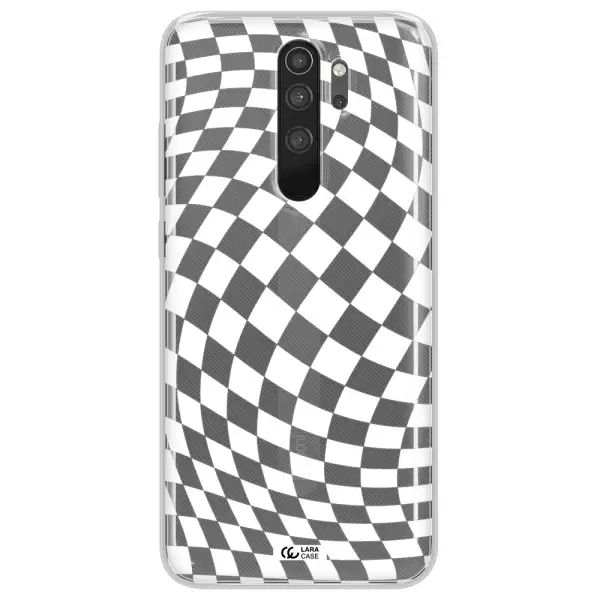 Wavy Checkered Xiaomi Note 8 Pro Clear TPU Case