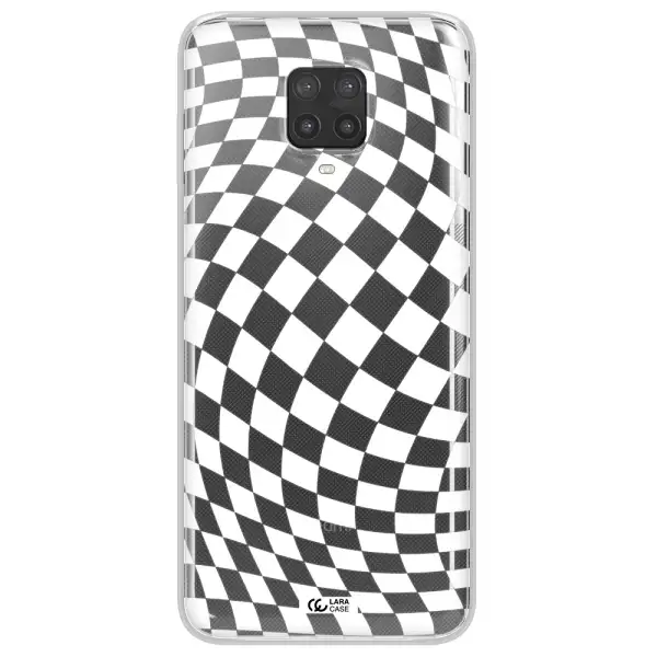 Wavy Checkered Xiaomi Note 9 Pro Clear TPU Case