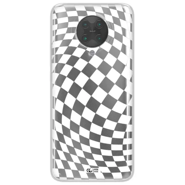 Wavy Checkered Xiaomi Poco F2 Pro Clear TPU Case