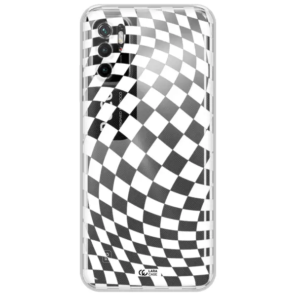 Wavy Checkered Xiaomi Poco M3 Pro Clear Tpu Case