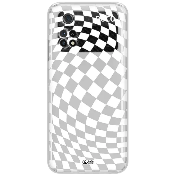 Wavy Checkered Xiaomi Poco M4 Pro 4G Clear Tpu Case