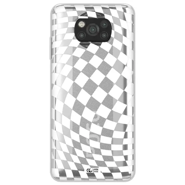 Wavy Checkered Xiaomi Poco X3 Clear TPU Case