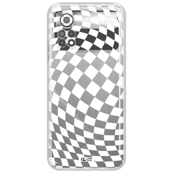 Wavy Checkered Xiaomi Poco X4 Pro Clear TPU Case
