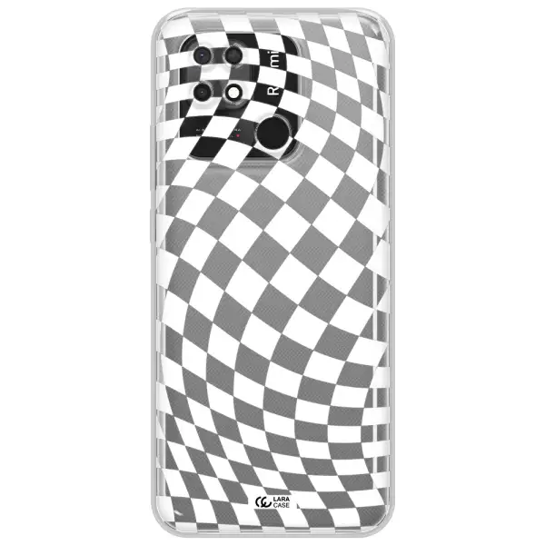 Wavy Checkered Xiaomi Redmi 10C Clear TPU Case