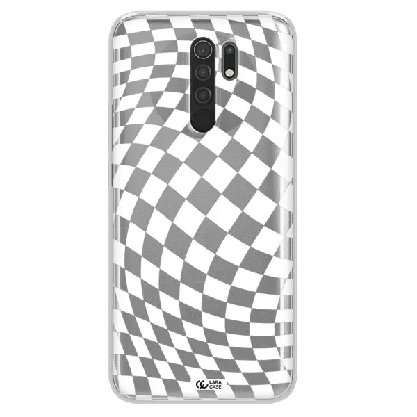 Wavy Checkered Xiaomi Redmi 9 Clear TPU Case