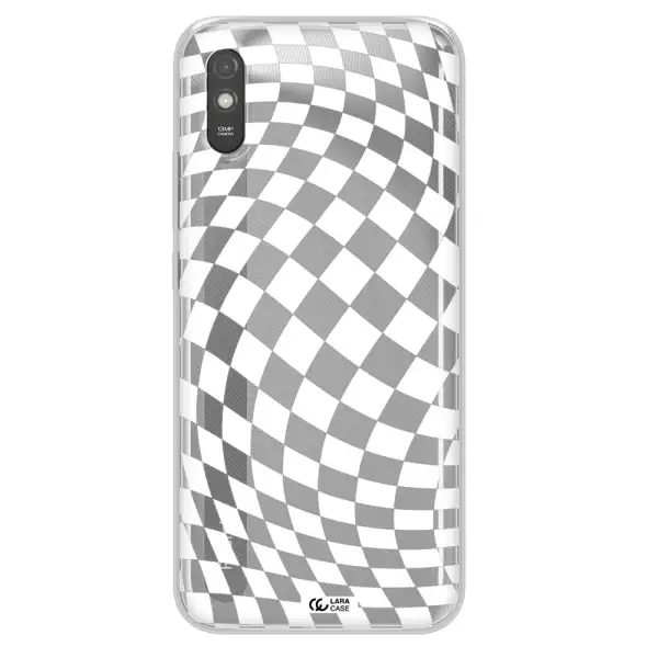 Wavy Checkered Xiaomi Redmi 9A Clear TPU Case